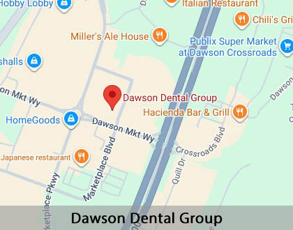 Map image for Dentures and Partial Dentures in Dawsonville, GA